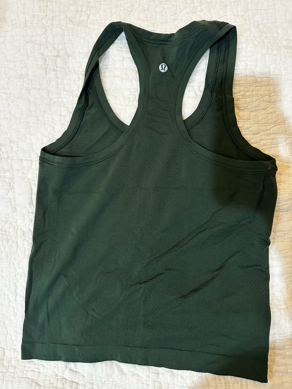 Deep Green Ribbed Tank Top - Picture 2 of 2